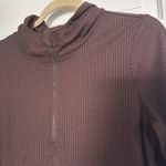 90 Degrees Ribbed Chocolate Brown Hooded Women's Cropped Jacket Size L Photo 1