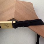 Ralph Lauren Vintage  Bikini Swim Top Ruffle Halter Logo Back Gold Beach Pool EUC Photo 5