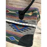 The Sara Weekender Bag Southwest Western Travel Duffle Aztec Suede Handles Lined Gray Photo 3
