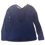 Nike New  Dri-Fit Women's Training Crossback Long Sleeve Top Navy Blue Sz Large Photo 1