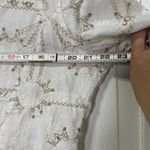 Luiselle Moda Positano Made In Italy Linen embroidered button down Top blouse LG White Photo 5