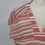 Athleta Beach Cover Up Tassel Trim Stripe Coral & White Size Xsmall Photo 4