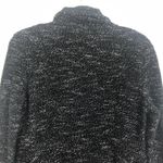 BNCI by Blanc Noir Tweed Drape Front Shawl Collar Cardigan Sweater Size Small Black Photo 8