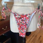 Bikini Set Colorful Floral Top String Bikini Bottom Orange Pink White Green Size undefined Photo 1