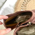 Coach Maya Suede Polished Calf Ankle Wedge Boots Brown Size 10 Q5328 Photo 8