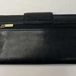 Fossil  Logan Tab Clutch Wallet Black Gold Metallic Shiny Interior Leather Photo 3