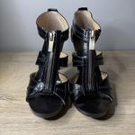 Michael Kors  MK Black Patent Strappy Zipper Cage Heel Sandal Goth Punk Party 7.5 Photo 3