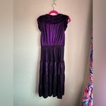 Adelyn Rae  Barbara Metallic Purple Ruffled Tiered Midi Party Dress S Photo 3