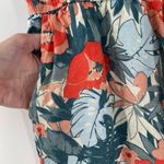 C&C California Pants 100% Linen Large Floral Tropical Wide Leg Elastic Cropped Photo 7