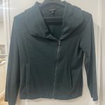 Banana Republic Asymmetrical Zip up Sweatshirt XL Dark Green Photo 0