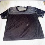 PINK - Victoria's Secret Victoria’s Secret pink black velour mesh short sleeve shirt top Photo 0