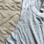 PINK - Victoria's Secret Women’s Cut Off Workout Tank - Gray & White Sleeveless Top, Size M Photo 3