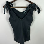 Maeve  Anthropologie Ribbed Tie Strap Tank Small Coquette Dainty Fairy Grunge Photo 0