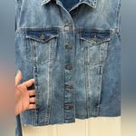 Kensie  Denim Jean Jacket Women's M Medium Wash Raw Hem 100% Cotton Photo 2