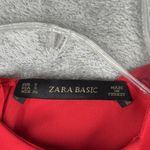 ZARA  Shirt Womens Small Red Ruffle‎ Blouse Basic Minimalist Office Wear Casual Photo 4