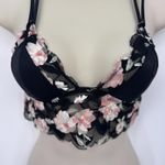 PINK Romantic Floral Lace‎ Bralette Black Pink Lined Padded Bra Top Womens XS Photo 3