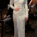 Karen Millen Elegant White and Silver Women's Dress Photo 3