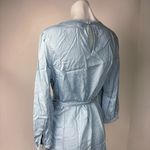 Caslon  Blue Tencel Long Sleeve Sleeves Belted Pockets Mini Shirt Dress Sz XS Photo 5