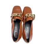 Blondo  Loafers Size‎ 5 Brown Slip On Waterproof Block Heel Chain Detail NEW Photo 2