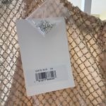 Mac Duggal NWT Beaded Butterfly Sleeve Column Gown in Nude Silver Sz 14 Photo 7