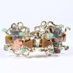 Vintage Unsigned Hobe Egyptian Revival And Bakelite Accented Bracelet Photo 5