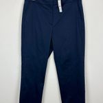J.Crew Kate Cuffed Straight Leg Pant Lightweight Chino Cotton Navy US 14 NWT Photo 3