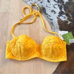 Kate Spade  NWT Yellow Saffron‎ Halter Bikini Top Size Small Photo 2