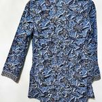 Tory Burch blue paisley print Vneck quarter sleeve Tunic top Photo 2
