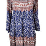 Blu Pepper Blue and Red Floral Boho Mini Dress Size Medium Cute Boho Dress Photo 0