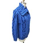 Aran Crafts Ireland Merino Wool Cardigan Variegated Blue XS NWOT Photo 2