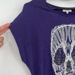 Umgee   Studded Skull Tee Top Sz S Boho Rocker Street Goth Festival Embroidered Photo 3