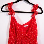 Madewell  Ruffle Strap Wrap Maxi Dress In Metallic Striped Red Prairie Posies 2 Photo 1