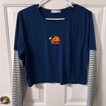 Romwe  Blue Halloween Pumpkin Long Sleeve Tee Photo 0