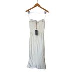 House Of CB  Strapless Satin Corset Dress in Ivory Size Extra Small Knee Length Photo 4