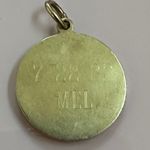 14k real solid Gold Pendant with lion Engraved Design Photo 2