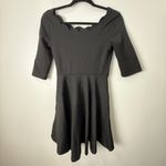 Lulus  Black Scalloped Long Sleeve Dress Photo 4
