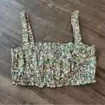 ZARA GREEN FLORAL CROPPED TOP Photo 5