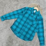 NWT L.L. Bean Women’s Eddy Plaid Button Down Shirt Top Longsleeve Blue Green M Size M Photo 2