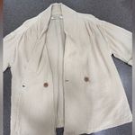 We The Free Free People Women's Lou Textured Gauzy Cotton Blazer Top Jacket Cream Photo 9