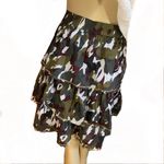 Lane Bryant GOLD TRIM GREEN & MAROON CAMOUFLAGE RUFFLE COTTON SKIRT (22/24) Photo 4