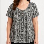 Popyoung Plus Size 3XL Snakeskin Blouse Tunic Rayon Spandex Top White Photo 10