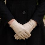 Christian Dior Rare 60s Vintage  Leather Gloves Silk Lined Sz Small Ivory Cream Photo 1