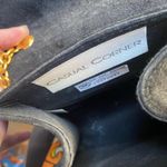 Vintage Black Suede Crossbody Purse Gold Chain Details Photo 6