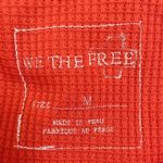 Free People  Orange Waffle Thermal Knit‎ Long Sleeve Size Medium NWOT Photo 5