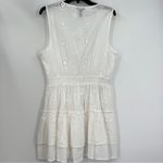 AQUA  Swim Eyelet Tiered Cover-Up Dress in White Nwt Photo 2