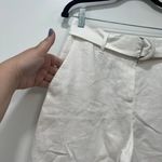 Lafayette 148  Womens Pants 4 100% Linen White Belted Wide Leg Crop‎ Gauzy Photo 1