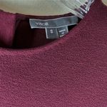 Vince Maroon Viscose Crepe Long Sleeve Sheath Dress Size Small Photo 3
