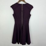Eliza J Fit Flare Mini Dress Women 8 Plum Cap Sleeve Cocktail Quiet Luxury Chic Photo 5