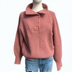 Heartloom  Irene Cowl Neck Button Sweater Pink Rose Medium Photo 4