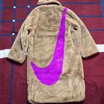 Nike Sportswear Faux Fur Long Jacket Tan Women’s M DQ6838-258 Photo 1